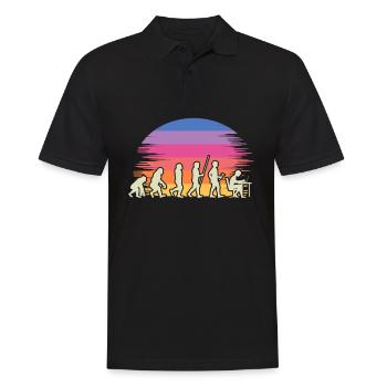 Evolution Gamer mit Laptop PC Gaming Evolution - Männer Poloshirt - Schwarz - Vorne - Kai (181cm)