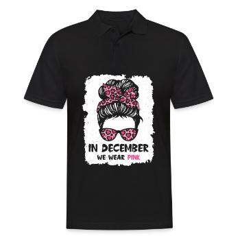 En décembre, nous portons un chignon rose en désordre cancer du sein - Polo Homme - noir - Devant - Kai (181cm)