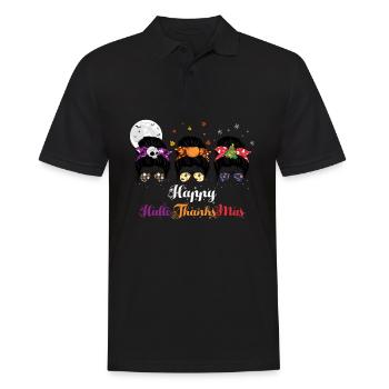 Joyeux Noël HelloThanksMas Halloween - Polo Homme - noir - Devant - Kai (181cm)