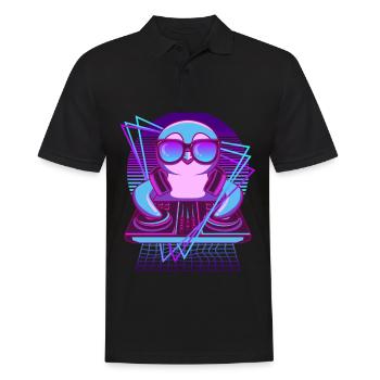 Party Musik Techno Pinguin Vaporwave DJ Pinguin - Männer Poloshirt - Schwarz - Vorne - Kai (181cm)