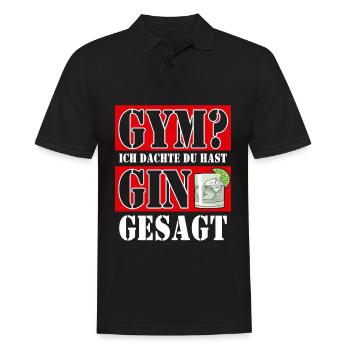 Gym? Ich dachte du hast Gin gesagt - Männer Poloshirt - Schwarz - Vorne - Kai (181cm)