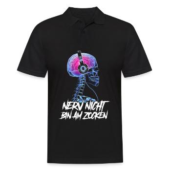 Nerv nicht bin am zocken Gamer Skelett - Männer Poloshirt - Schwarz - Vorne - Kai (181cm)