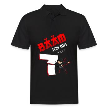 7. Geburtstag Junge 7 Jahre alt - Männer Poloshirt - Schwarz - Vorne - Kai (181cm)
