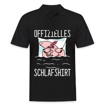 Offizielles Schlafshirt Axolotl Schlafanzug - Männer Poloshirt - Schwarz - Vorne - Kai (181cm)