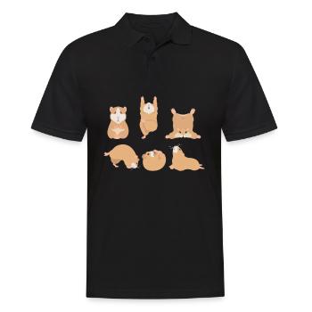 Yoga Hamster Méditation Hamster fait du yoga - Polo Homme - noir - Devant - Kai (181cm)