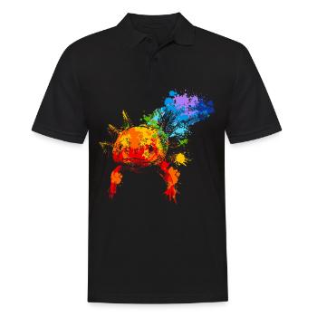 Spray painting Axolotl Colorful Axolotl - Men's Polo Shirt - black - Front - Kai (181cm)