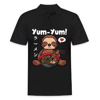 Yum Yum Japan Anime Ramen Nudel Faultier - Männer Poloshirt - Schwarz - Vorne - Kai (181cm)
