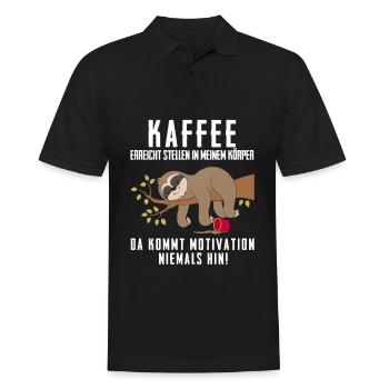 KAFFEE erreicht stellen im körper - Männer Poloshirt - Schwarz - Vorne - Kai (181cm)