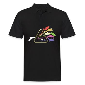 Fish Prism Rainbow Light Funny Physics - Men's Polo Shirt - black - Front - Kai (181cm)