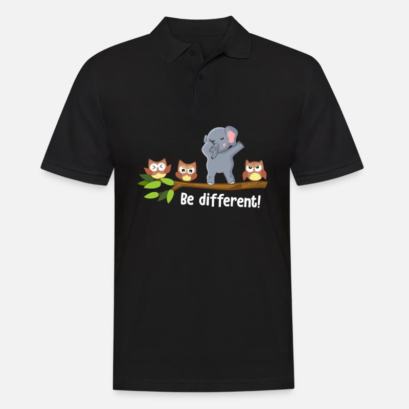 Be Different Dabbing Elephant - Men's Polo Shirt - black