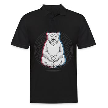 Yoga Polar Bear Yoga - Men's Polo Shirt - black - Front - Kai (181cm)