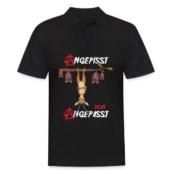 Angepisst von Angepasst Be Different Gazelle - Männer Poloshirt - Schwarz - Vorne - Kai (181cm)