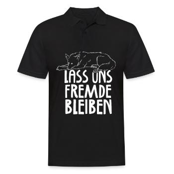 Lass uns Fremde bleiben - Männer Poloshirt - Schwarz - Vorne - Kai (181cm)