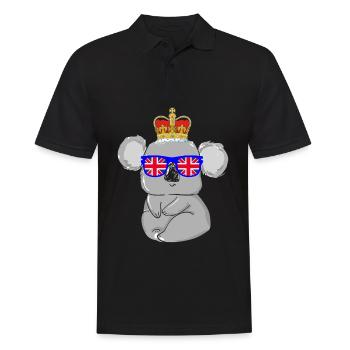 Koala Queen Elizabeth II Britische Krone - Männer Poloshirt - Schwarz - Vorne - Kai (181cm)