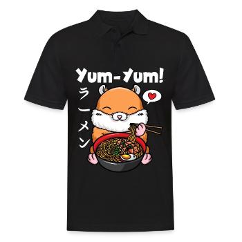 Yum Yum Japan Anime Ramen Nudel Hamster - Männer Poloshirt - Schwarz - Vorne - Kai (181cm)