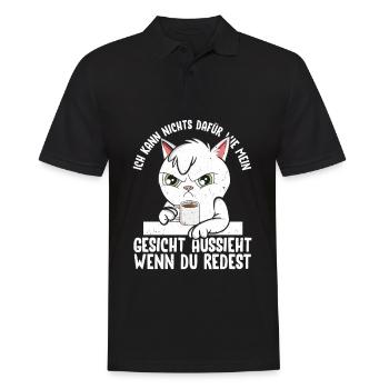 Kann nichts dafür wie mein Gesicht aussieht - Männer Poloshirt - Schwarz - Vorne - Kai (181cm)