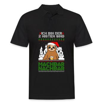 2 Kisten sind machbar Nachbar Faultier Weihnachten - Männer Poloshirt - Schwarz - Vorne - Kai (181cm)