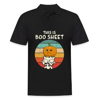 C’est Boo Sheet Pumpkin Head Halloween costume - Polo Homme - noir - Devant - Kai (181cm)