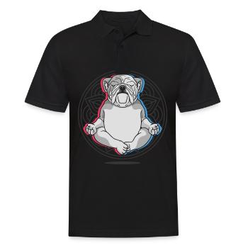 Yoga Bulldog Chiens Yoga - Polo Homme - noir - Devant - Kai (181cm)