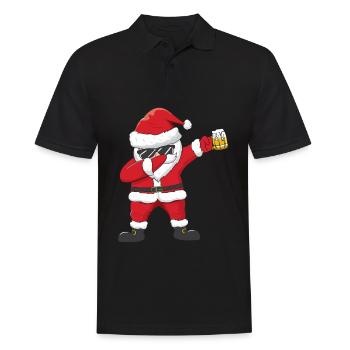 Dabbing Santa Beer Lover Beer Drinking Santa Claus - Männer Poloshirt - Schwarz - Vorne - Kai (181cm)
