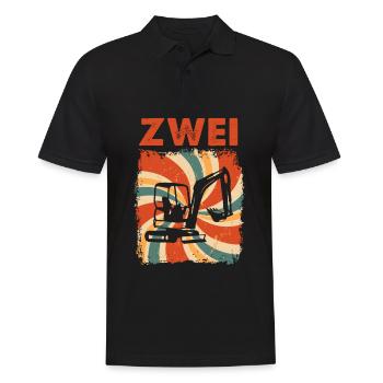 2. Geburtstag Bagger 2 Geburtstagshirt - Männer Poloshirt - Schwarz - Vorne - Kai (181cm)