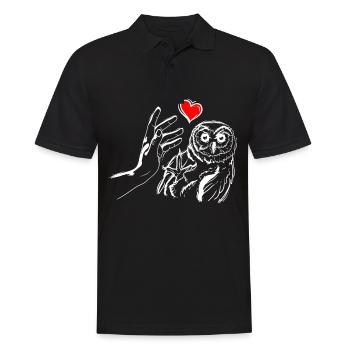 Hibou Oiseau Amour Hiboux High Five - Polo Homme - noir - Devant - Kai (181cm)