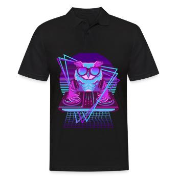 Party Musik Techno Eule Vaporwave DJ Eule - Männer Poloshirt - Schwarz - Vorne - Kai (181cm)