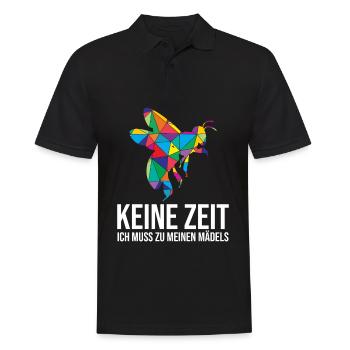 Keine Zeit Ich Muss Zu Meinen Mädels Bienen - Männer Poloshirt - Schwarz - Vorne - Kai (181cm)