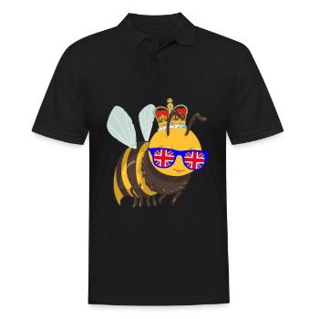 Bee wearing the crown of the Queen of England - Men's Polo Shirt - black - Front - Kai (181cm)