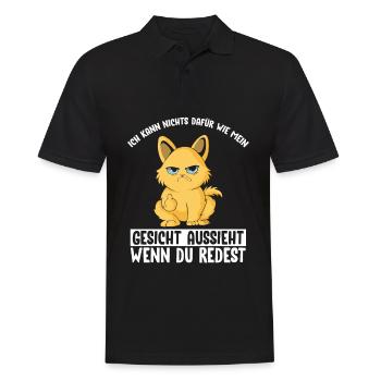 Kann nichts dafür wie mein Gesicht aussieht - Männer Poloshirt - Schwarz - Vorne - Kai (181cm)