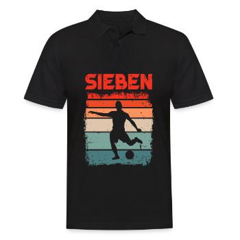 7. Geburtstag Fußball 7 Jahre Alt Fussballer - Männer Poloshirt - Schwarz - Vorne - Kai (181cm)