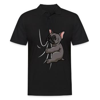 Hungry French Bulldog Bites Shirt - Men's Polo Shirt - black - Front - Kai (181cm)