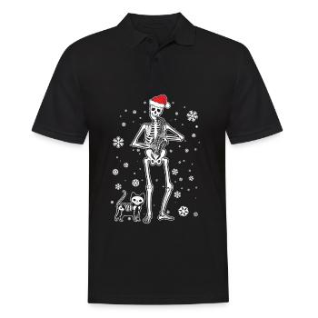 Skeleton Saxophone Cat - Men's Polo Shirt - black - Front - Kai (181cm)