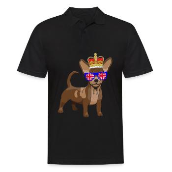 Chihuahua Queen Elizabeth II Britische Krone - Männer Poloshirt - Schwarz - Vorne - Kai (181cm)