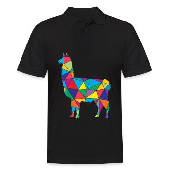 Lama poly bas Lama Géométrie Polygone Lama - Polo Homme - noir - Devant - Kai (181cm)