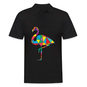 Flamingo Polygon Wild Animal - Men's Polo Shirt - black - Front - Kai (181cm)