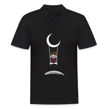Dracula On Moon Swing Creepy Halloween - Polo Homme - noir - Devant - Kai (181cm)