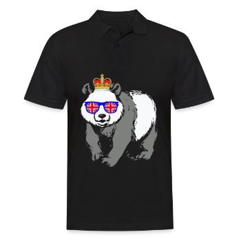 Panda Queen Elizabeth II Britische Krone - Männer Poloshirt - Schwarz - Vorne - Kai (181cm)