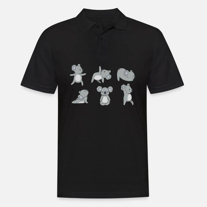 Yoga Koala - Männer Poloshirt - Schwarz
