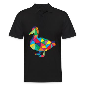 Polygone de canard Low Poly - Polo Homme - noir - Devant - Kai (181cm)