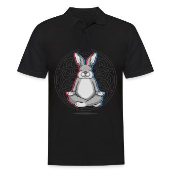 Namaste Lapin Mandala Lotus Méditation Lapin - Polo Homme - noir - Devant - Kai (181cm)