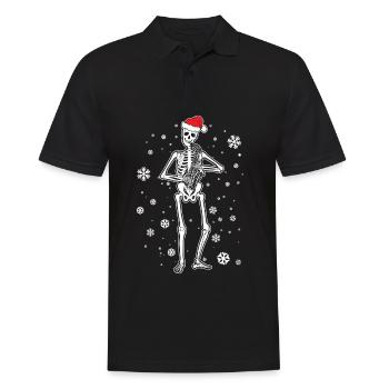 Skeleton Saxophone - Männer Poloshirt - Schwarz - Vorne - Kai (181cm)