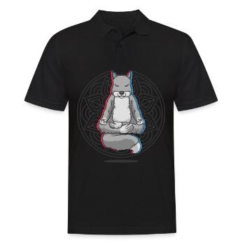 Yoga Squirrel Yoga - Men's Polo Shirt - black - Front - Kai (181cm)