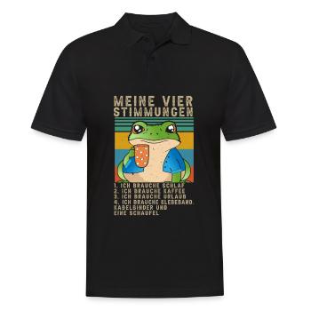 Frosch Meine Vier Stimmungen Schlaf Kaffee Spruch - Männer Poloshirt - Schwarz - Vorne - Kai (181cm)
