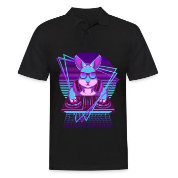 Vaporwave Kaninchen DJ Pult Kaninchen - Männer Poloshirt - Schwarz - Vorne - Kai (181cm)