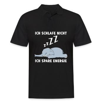 Ich Schlafe Nicht Ich Spare Energie Elefant Schlaf - Männer Poloshirt - Schwarz - Vorne - Kai (181cm)