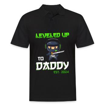 Leveled Up To Daddy Est. 2023 Gaming Ninja - Men's Polo Shirt - black - Front - Kai (181cm)