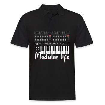 Modular Life DJ Pult Audio Musik Synthesizer - Männer Poloshirt - Schwarz - Vorne - Kai (181cm)