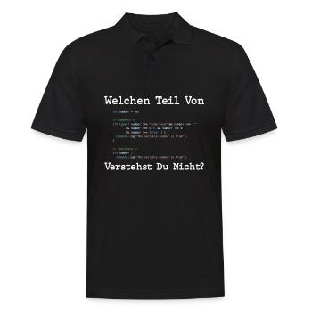 Welchen Teil Von Verstehst Du Nicht Programmierer - Männer Poloshirt - Schwarz - Vorne - Kai (181cm)