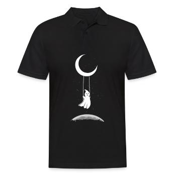 Ghost On Moon Swing Halloween - Men's Polo Shirt - black - Front - Kai (181cm)